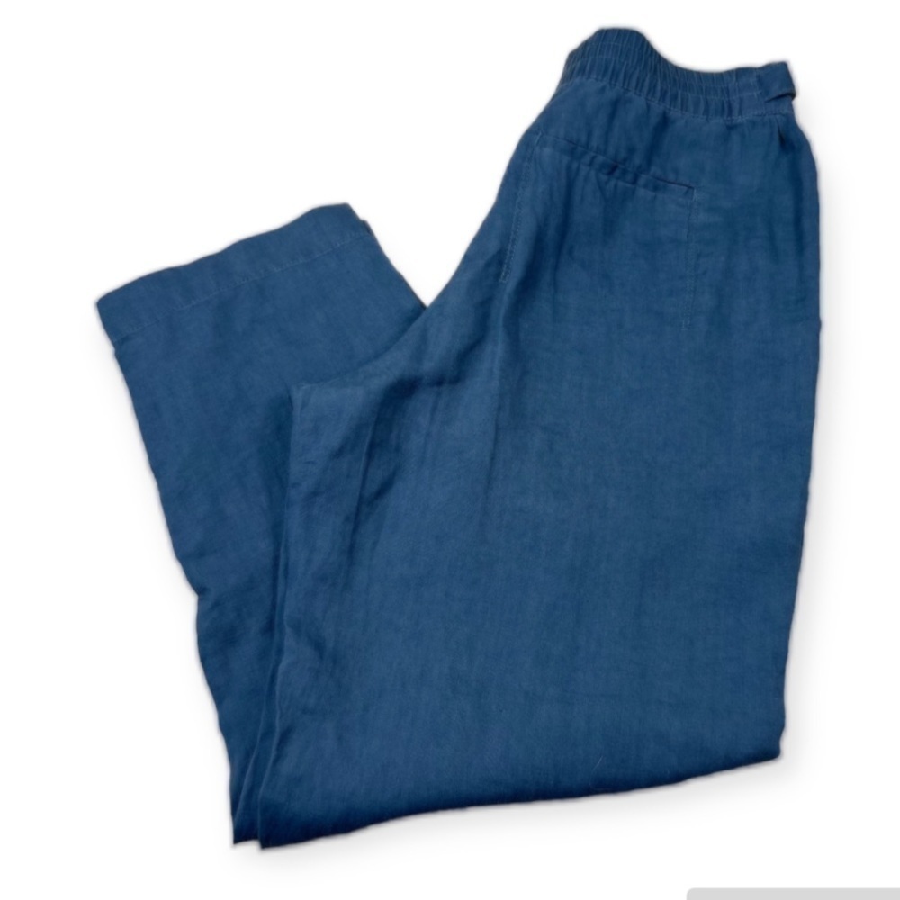 Athleta Voyager Linen Pant 10 Granite Blue - Picture 6 of 9